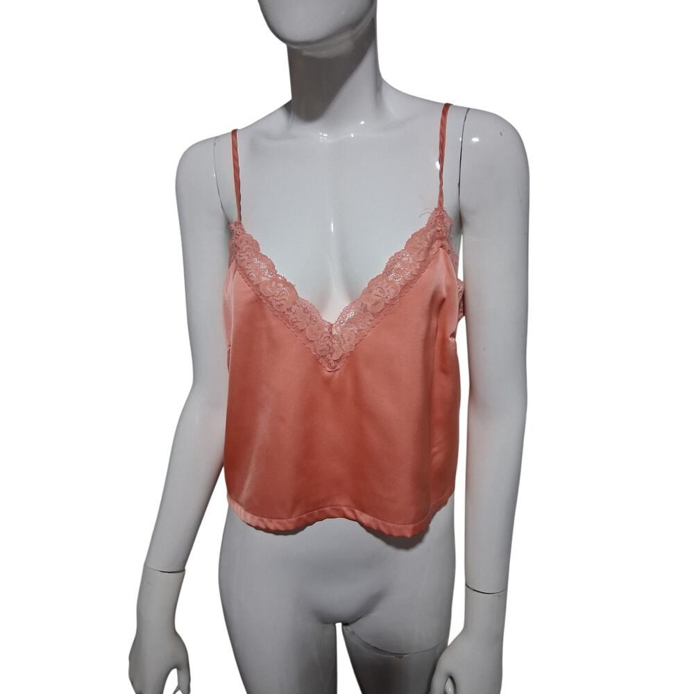 Y2K Colsie Women's size Medium Lace Satin Sexy Grungecore Beachy Peachy Cami Top